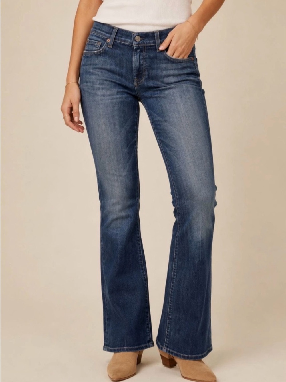 Vintage 7 For All Mankind Flynt Jeans 29 Low Rise Bootcut